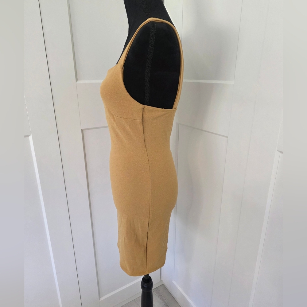 Mind Code Camel Mini Dress - Picture 2 of 6
